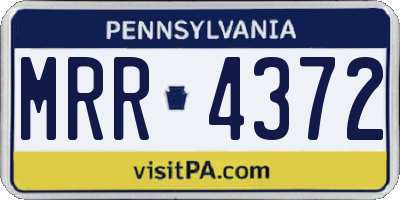 PA license plate MRR4372