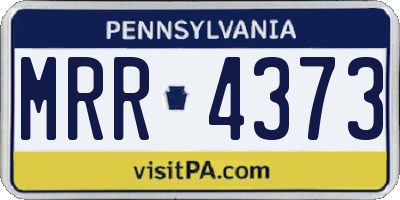 PA license plate MRR4373