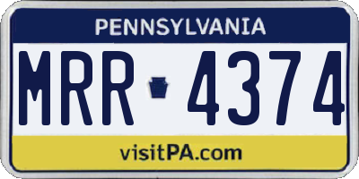 PA license plate MRR4374