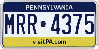PA license plate MRR4375