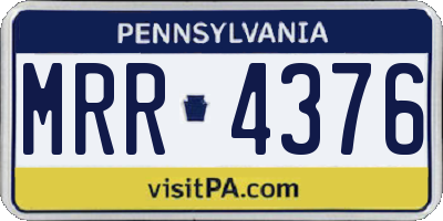 PA license plate MRR4376