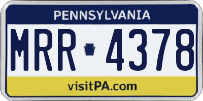 PA license plate MRR4378