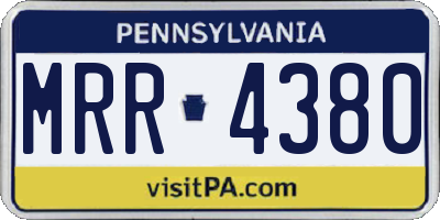 PA license plate MRR4380