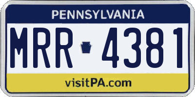 PA license plate MRR4381