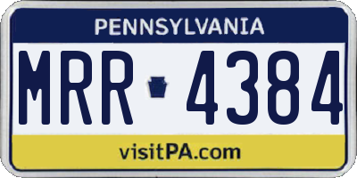 PA license plate MRR4384