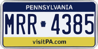 PA license plate MRR4385