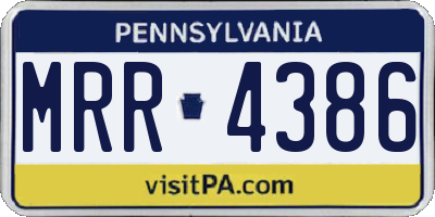 PA license plate MRR4386