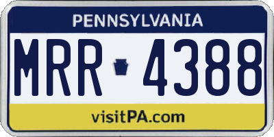 PA license plate MRR4388