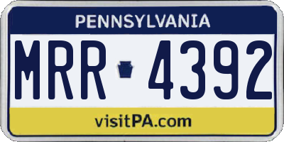 PA license plate MRR4392