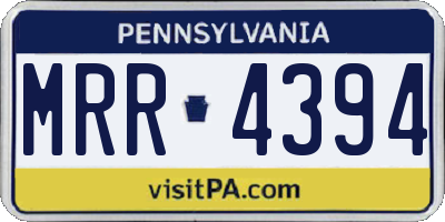 PA license plate MRR4394