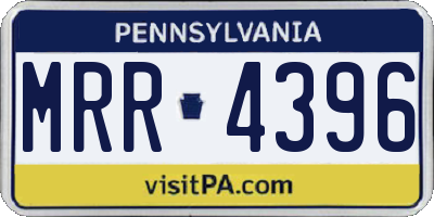 PA license plate MRR4396