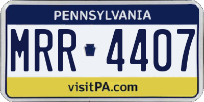 PA license plate MRR4407
