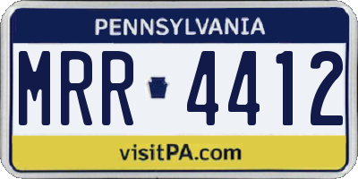 PA license plate MRR4412