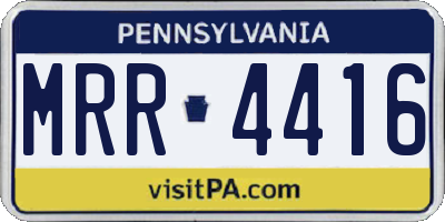 PA license plate MRR4416