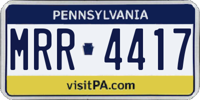 PA license plate MRR4417