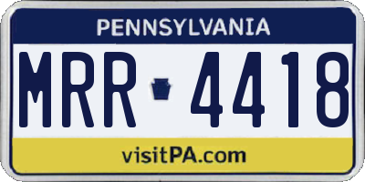 PA license plate MRR4418