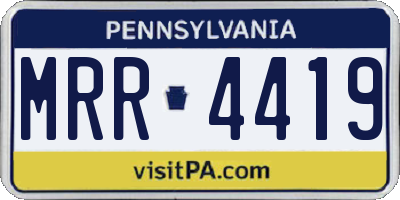 PA license plate MRR4419
