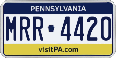 PA license plate MRR4420