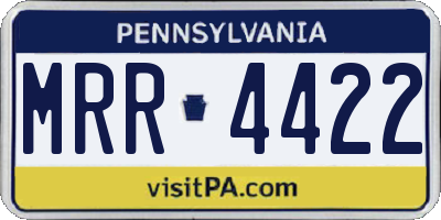 PA license plate MRR4422