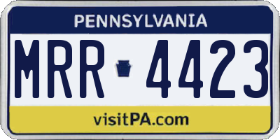PA license plate MRR4423