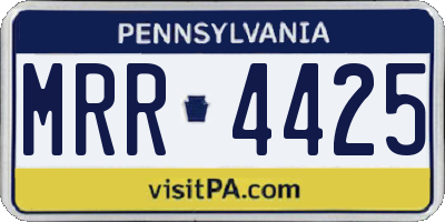PA license plate MRR4425