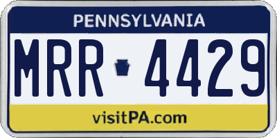 PA license plate MRR4429