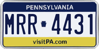 PA license plate MRR4431