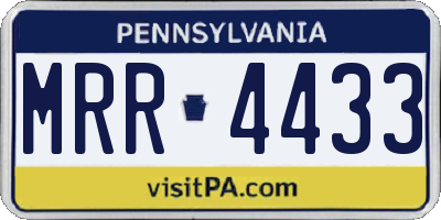 PA license plate MRR4433