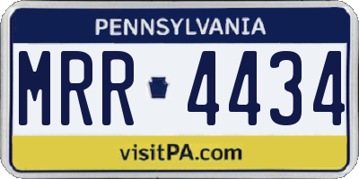 PA license plate MRR4434