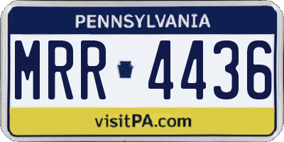 PA license plate MRR4436