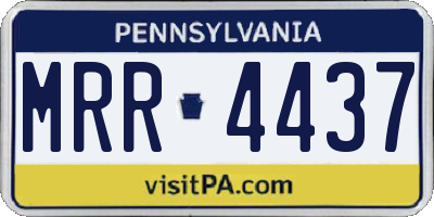 PA license plate MRR4437