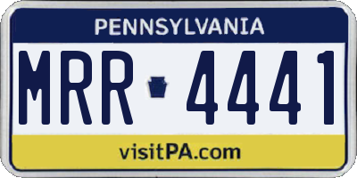 PA license plate MRR4441