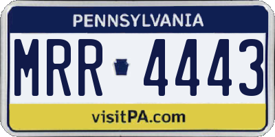 PA license plate MRR4443