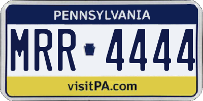 PA license plate MRR4444