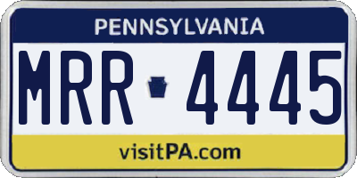 PA license plate MRR4445