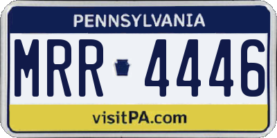 PA license plate MRR4446