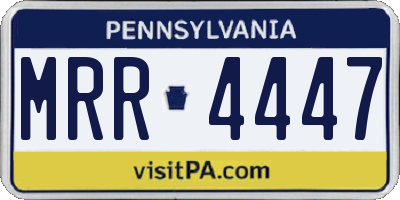 PA license plate MRR4447