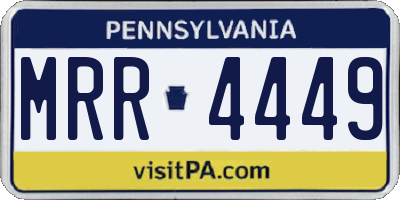 PA license plate MRR4449