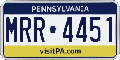 PA license plate MRR4451