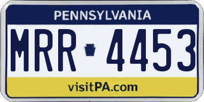 PA license plate MRR4453