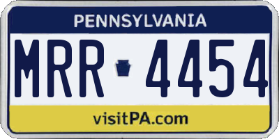 PA license plate MRR4454