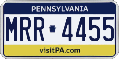 PA license plate MRR4455
