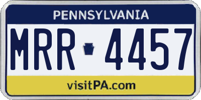 PA license plate MRR4457