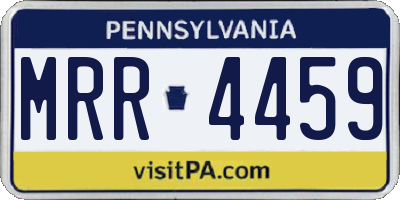 PA license plate MRR4459