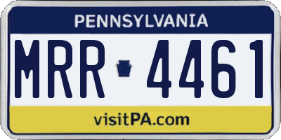 PA license plate MRR4461