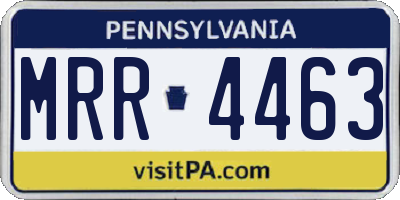 PA license plate MRR4463