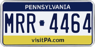 PA license plate MRR4464