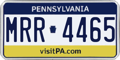 PA license plate MRR4465