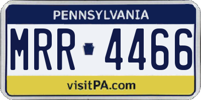 PA license plate MRR4466