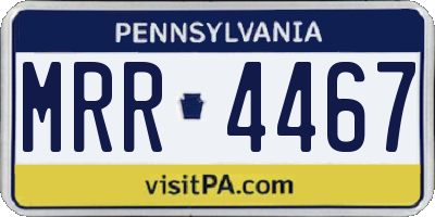 PA license plate MRR4467